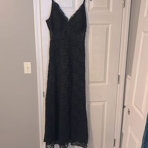 Black formal with lace overlay dress 
Size 9, beautiful dress!